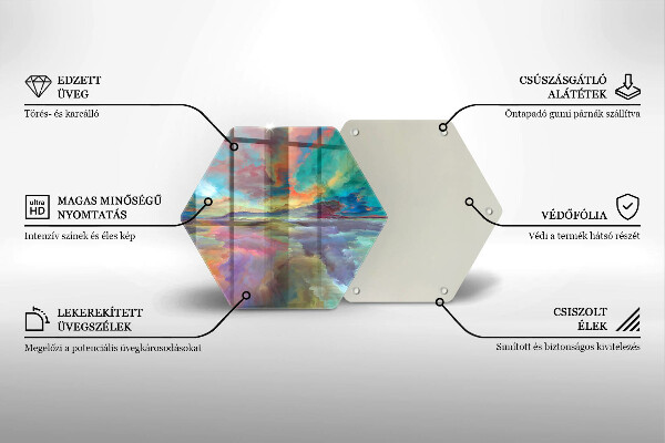 Chopping board glass Colorful sky