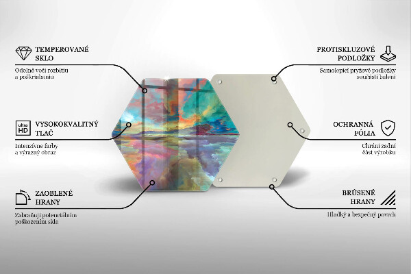 Chopping board glass Colorful sky