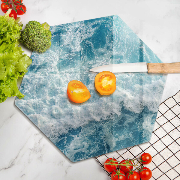 Chopping board glass Water sea waves