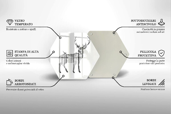 Kitchen worktop protector Illustration of deer and forest