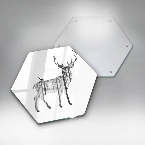 Kitchen worktop protector Illustration of deer and forest