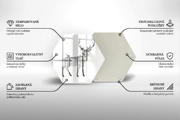 Kitchen worktop protector Illustration of deer and forest