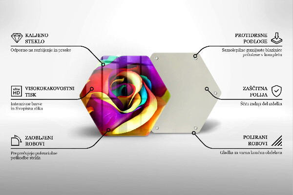 Kitchen worktop protector Colorful rose petals