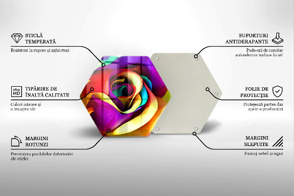 Kitchen worktop protector Colorful rose petals