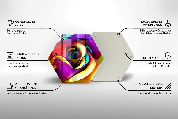 Kitchen worktop protector Colorful rose petals