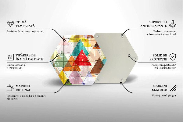 Chopping board glass Painted triangles