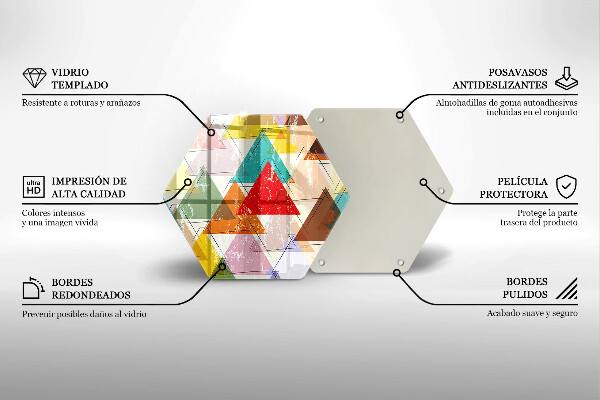 Chopping board glass Painted triangles