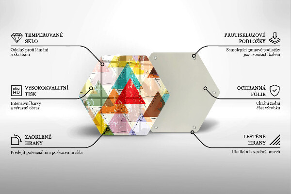 Chopping board glass Painted triangles