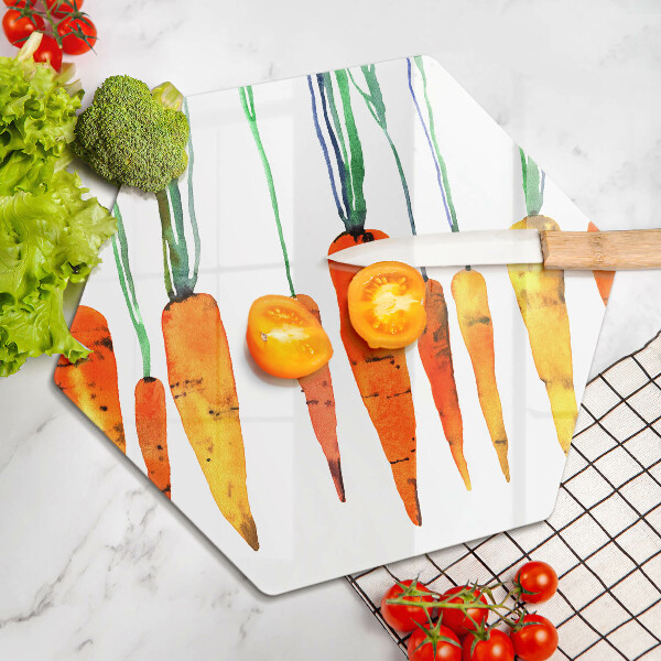 Chopping board glass Carrot illustration