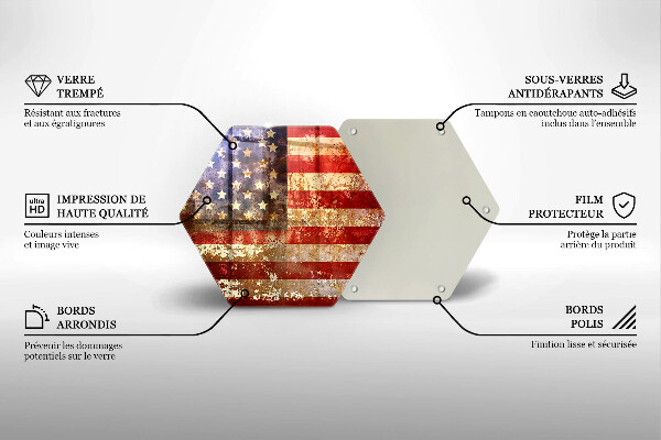 Chopping board glass USA Flag of America