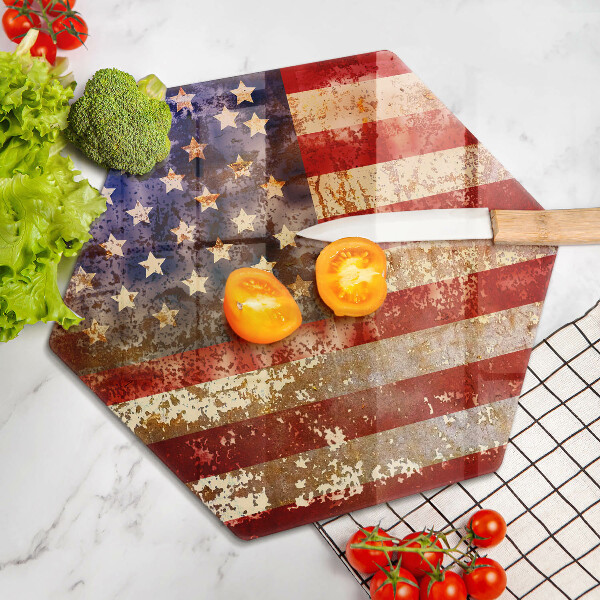 Chopping board glass USA Flag of America