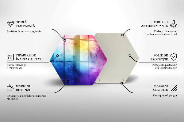 Chopping board glass Rainbow watercolor spots