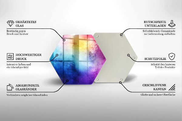 Chopping board glass Rainbow watercolor spots