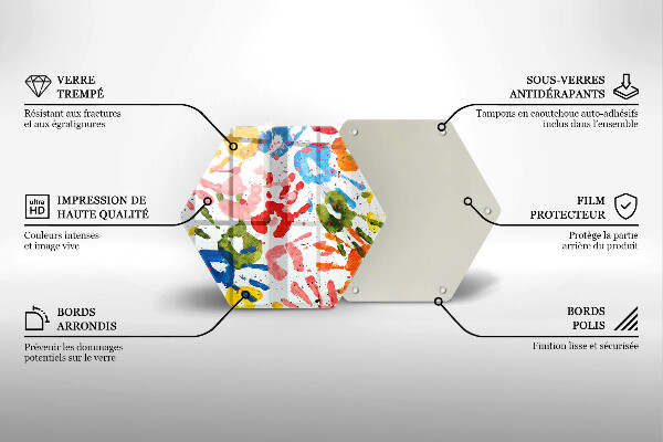 Chopping board glass Traces of children's hands