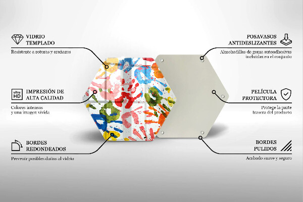 Chopping board glass Traces of children's hands