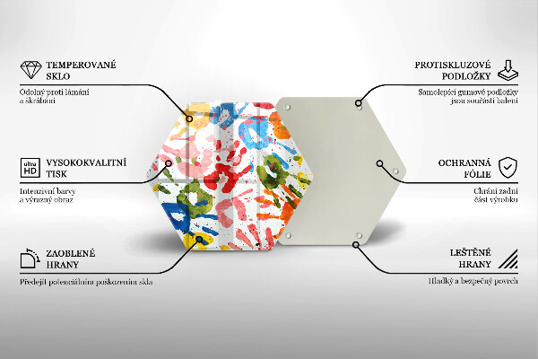 Chopping board glass Traces of children's hands