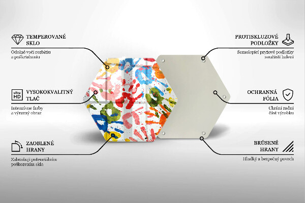 Chopping board glass Traces of children's hands