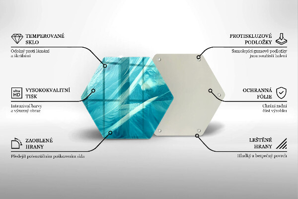 Chopping board glass Delicate feathers