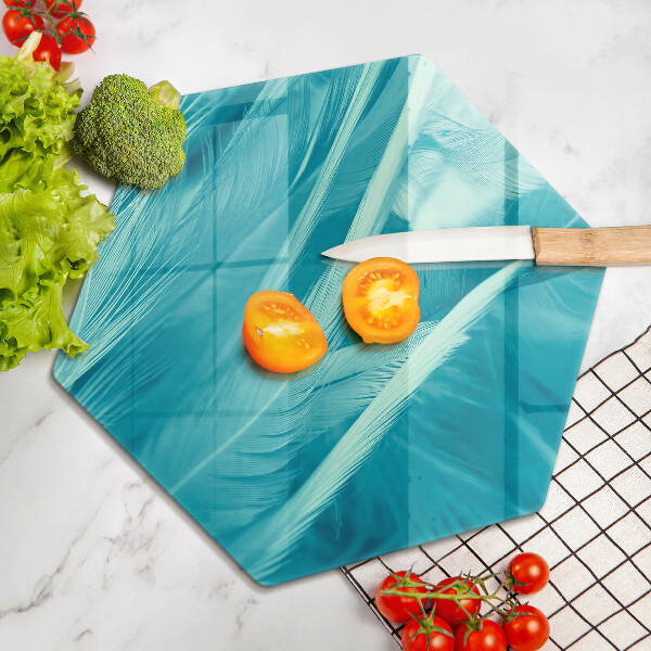 Chopping board glass Delicate feathers
