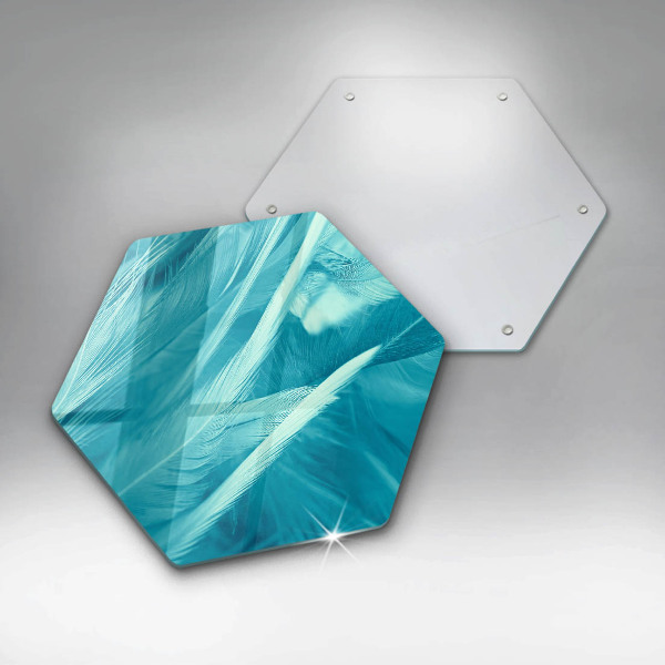 Chopping board glass Delicate feathers