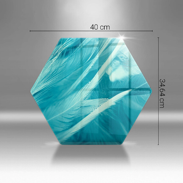 Chopping board glass Delicate feathers