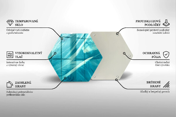 Chopping board glass Delicate feathers