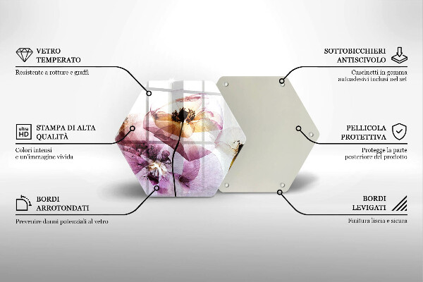 Chopping board glass Delicate flowers