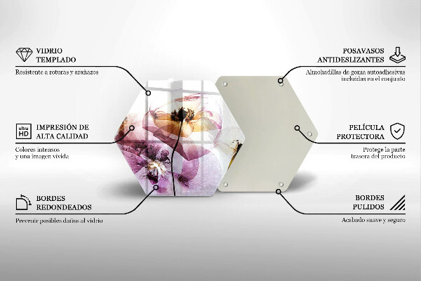 Chopping board glass Delicate flowers