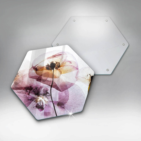 Chopping board glass Delicate flowers