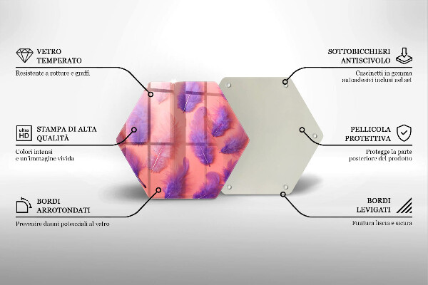 Chopping board glass Fluffy feathers