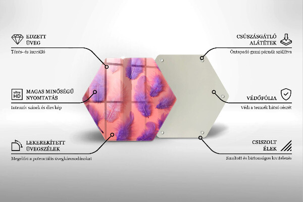 Chopping board glass Fluffy feathers