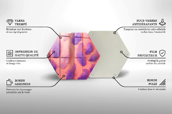 Chopping board glass Fluffy feathers