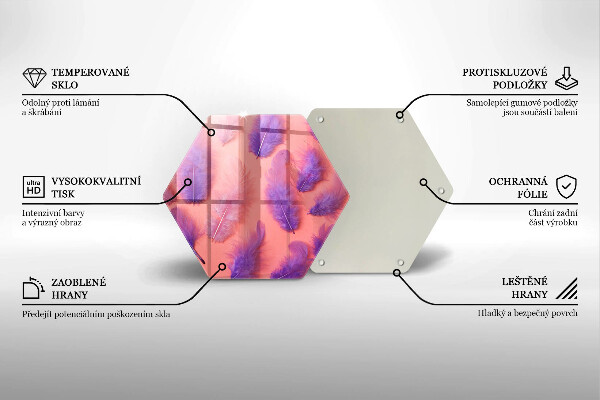 Chopping board glass Fluffy feathers