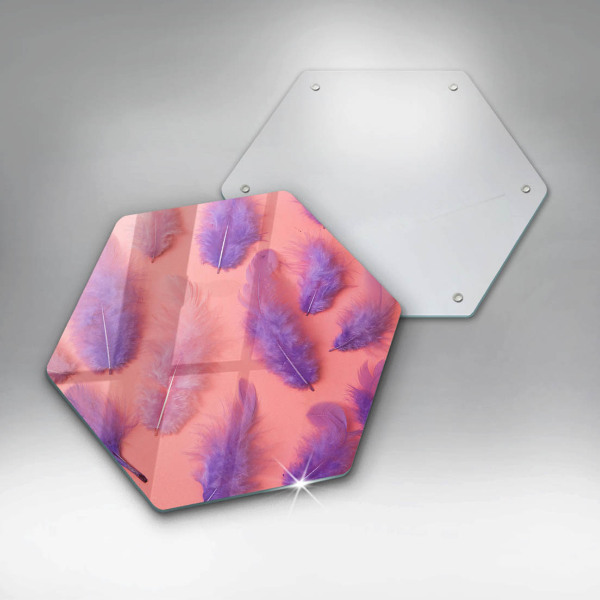 Chopping board glass Fluffy feathers