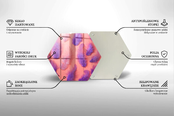 Chopping board glass Fluffy feathers