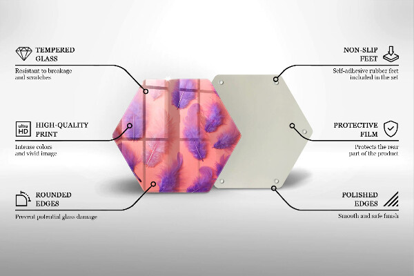 Chopping board glass Fluffy feathers