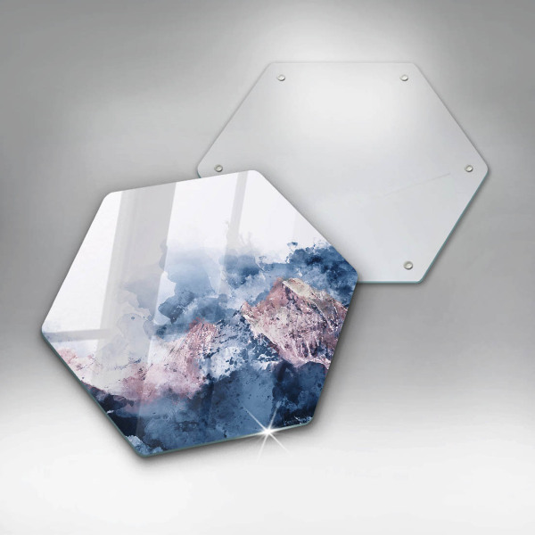 Chopping board glass Abstraction painted mountains