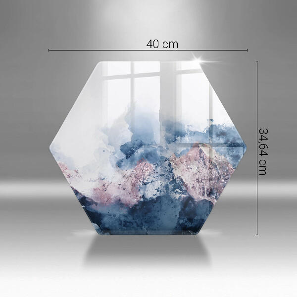 Chopping board glass Abstraction painted mountains