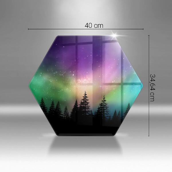 Chopping board glass Aurora polar and forest