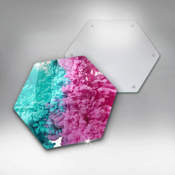 Chopping board glass Turkos-pink smoke