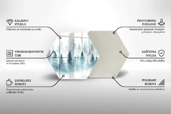 Chopping board glass Painted winter forest