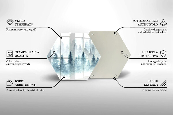 Chopping board glass Painted winter forest