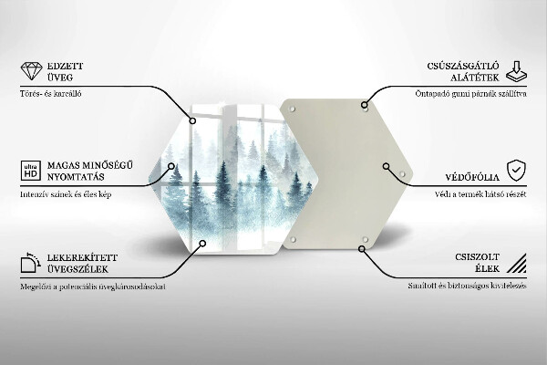 Chopping board glass Painted winter forest