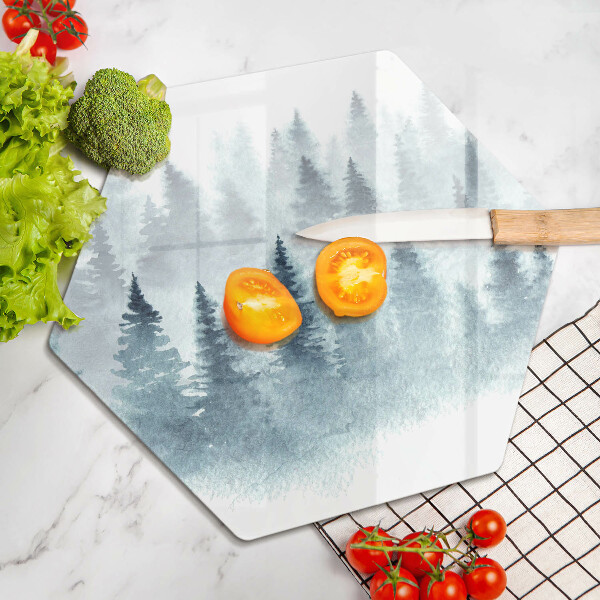 Chopping board glass Painted winter forest
