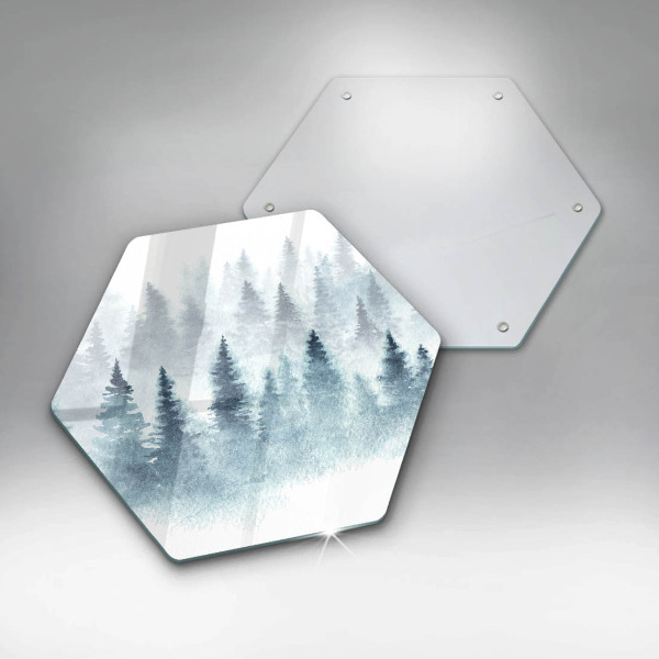 Chopping board glass Painted winter forest