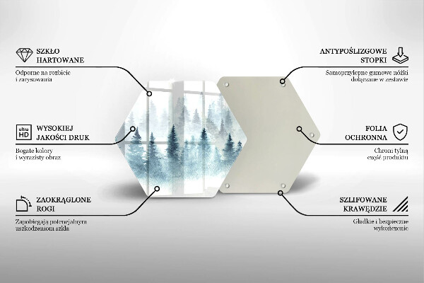 Chopping board glass Painted winter forest