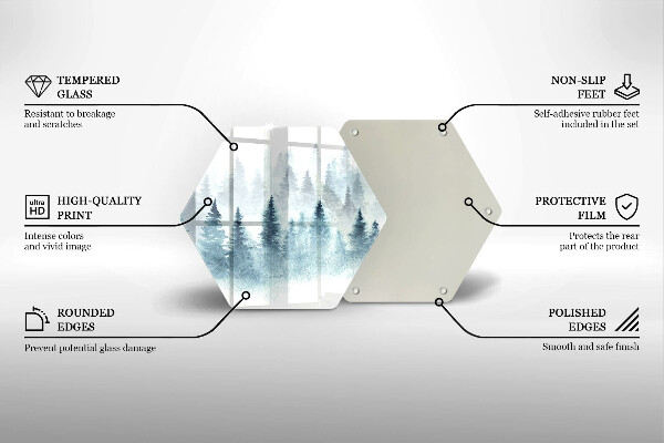 Chopping board glass Painted winter forest