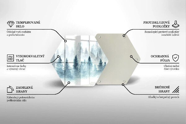 Chopping board glass Painted winter forest