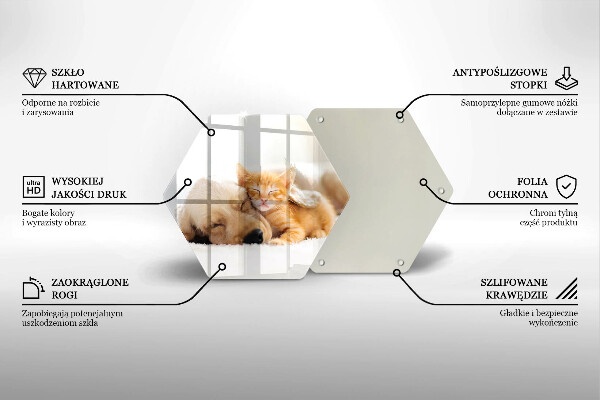 Chopping board glass Animals dog and cat