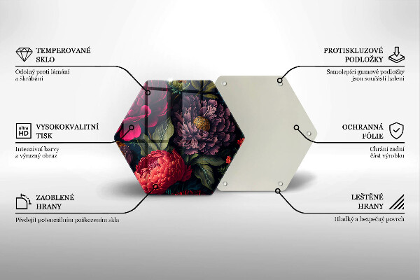 Chopping board glass Beautiful flowers